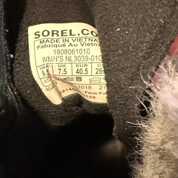 Sorel Black Fur-Lined Winter Boots 9.5 womens - Picture 5 of 5